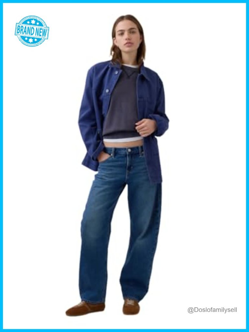 Low Rise Barrel Denim Jean Loose Fit Ankle Loose Denim